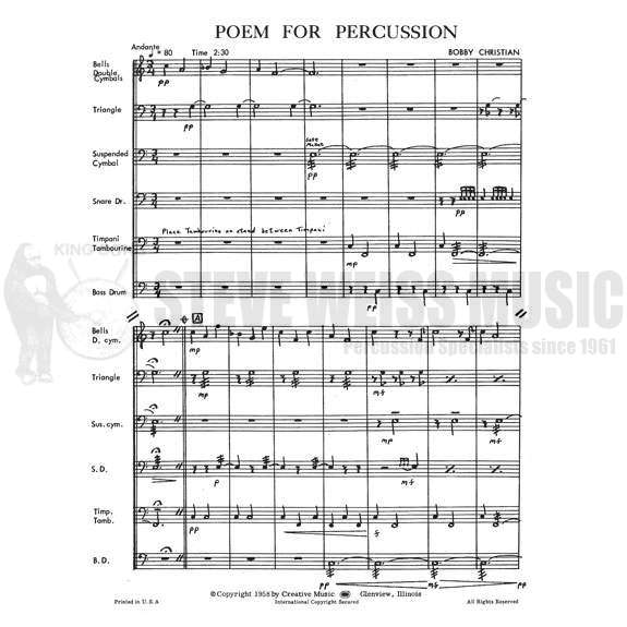 Christian-Poem for Percussion(SP)