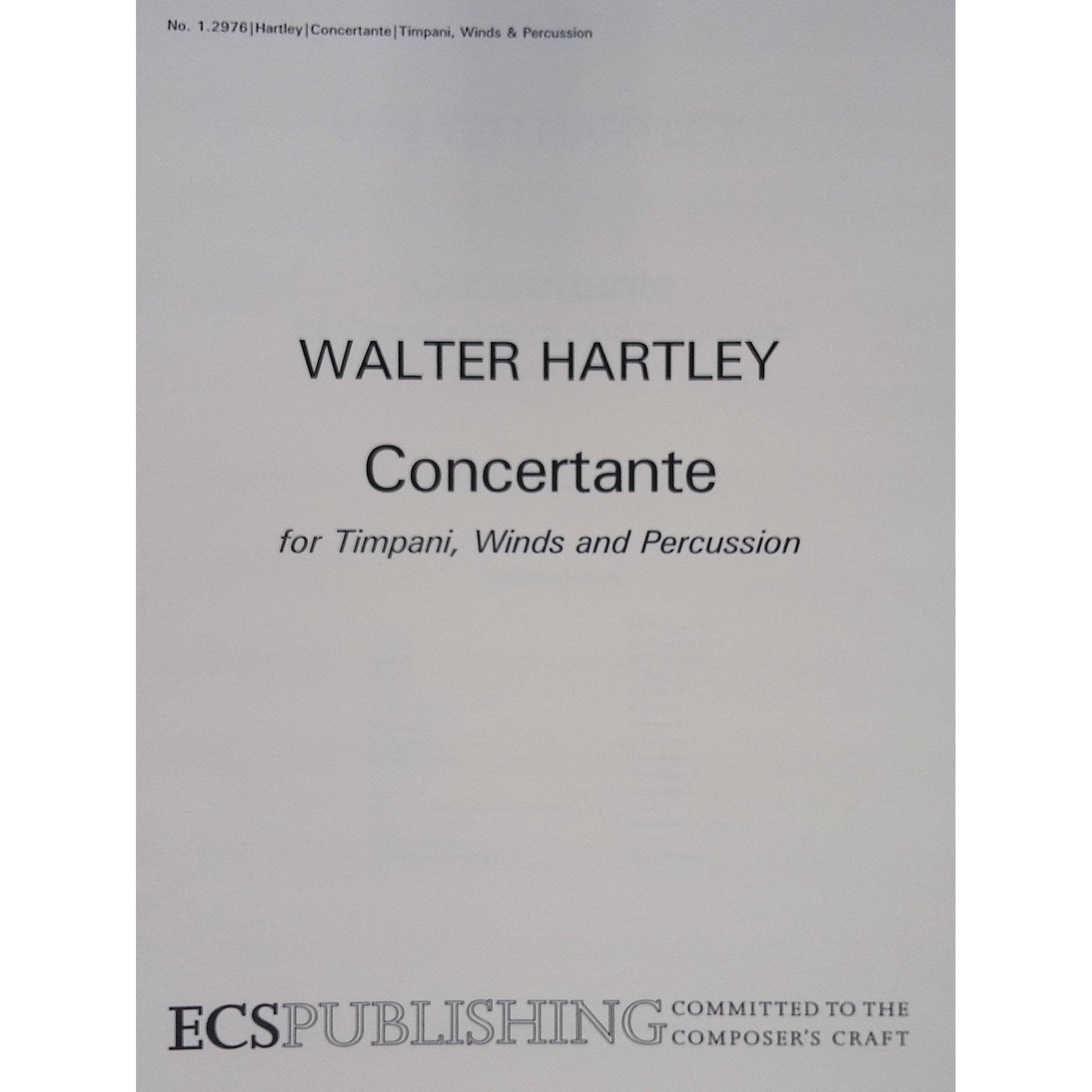 Concertante for Timpani Winds-and Percussion by Walter Hartley