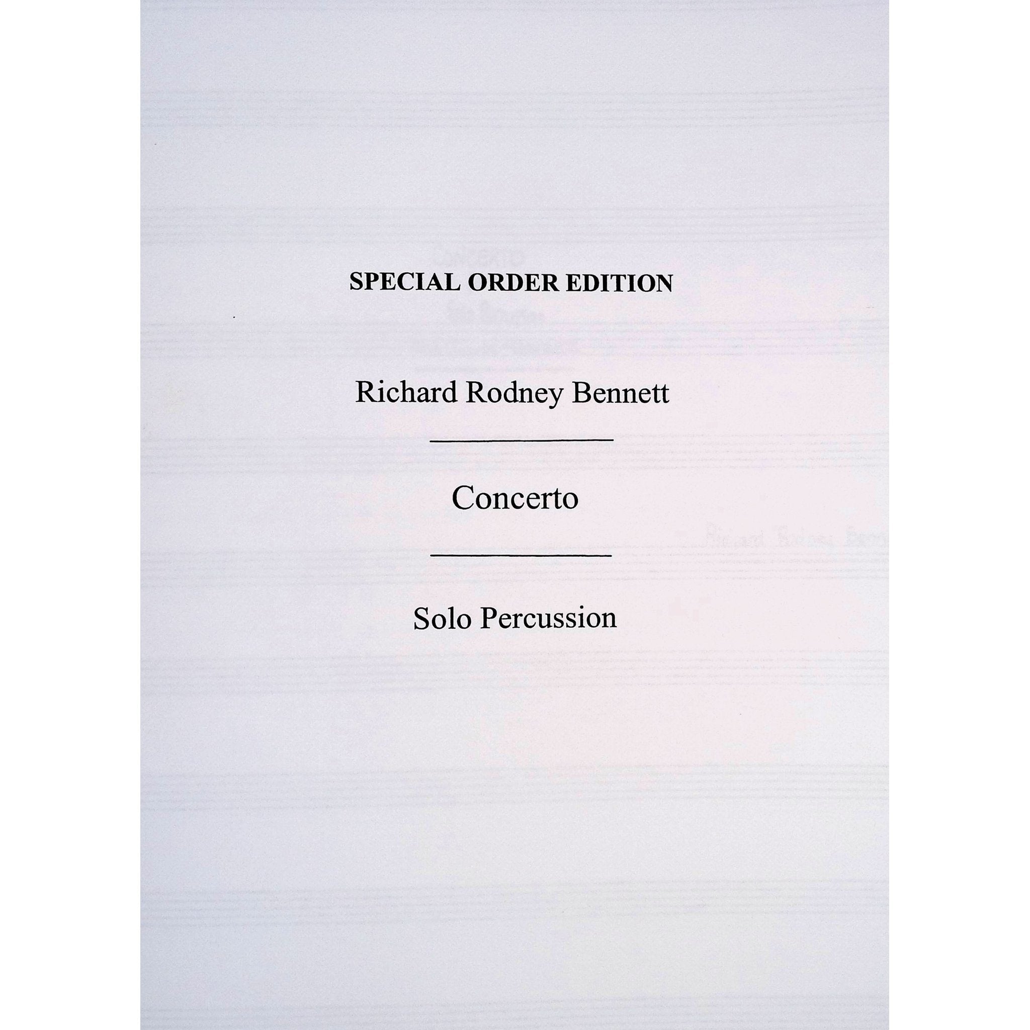 Concerto Solo Part Richard Rodney Bennett