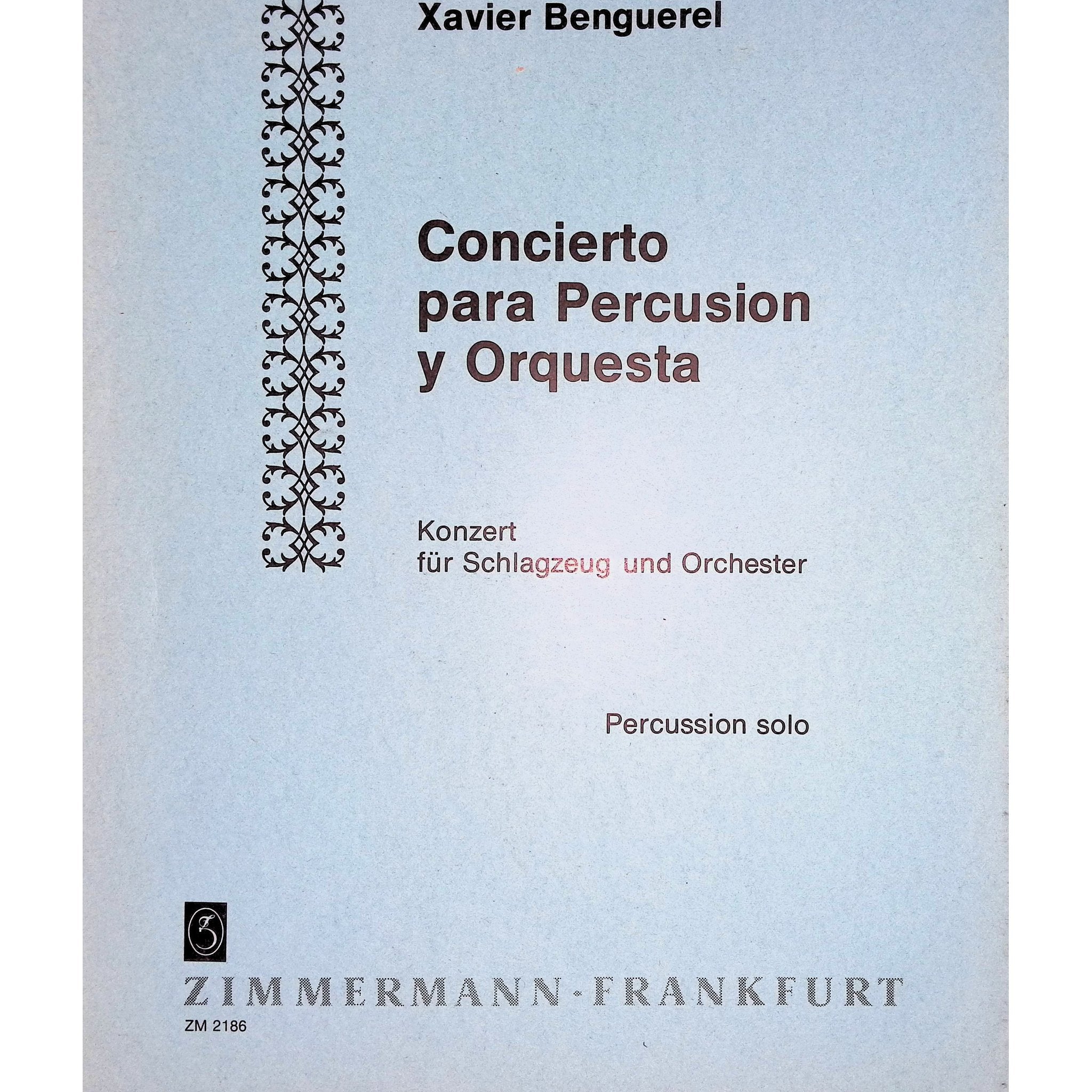 Concierto Para Percusion Y Orquesta Solo Part Xavier Benguerel