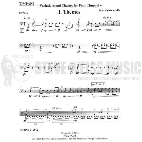 Coutsouridis-Variations and Themes for Four Timpani-4T