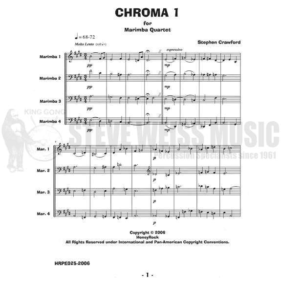 Crawford-Chroma 1 (SP-4/requires 2 marimbas)