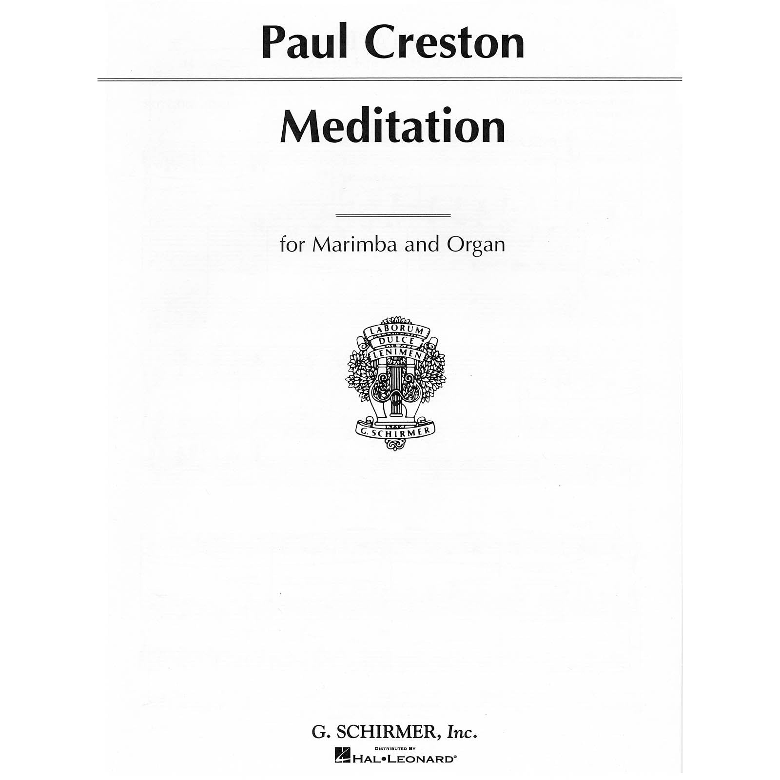 Creston-Meditation for Marimba and Organ (SP)-M/OR