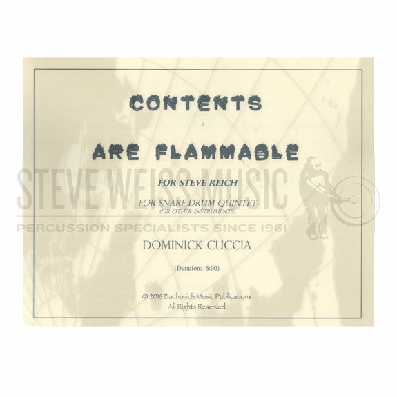Cuccia-Contents Are Flammable (SP)-5SD or other perc.