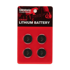 DAddario CR2032 Lithium Battery 4 Pack
