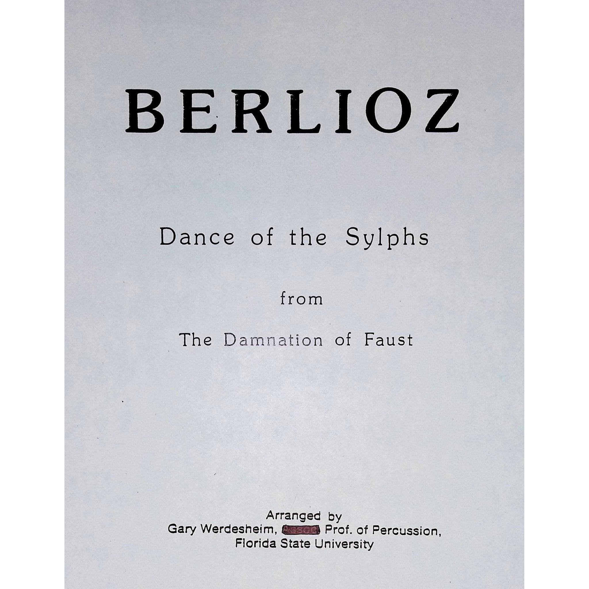 Dance of the Sylphs Hector Berlioz arranged by Gary Werdesheim