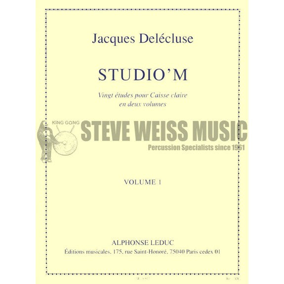 Delecluse-Studio'M, volume 1 (ten etudes for snare drum)