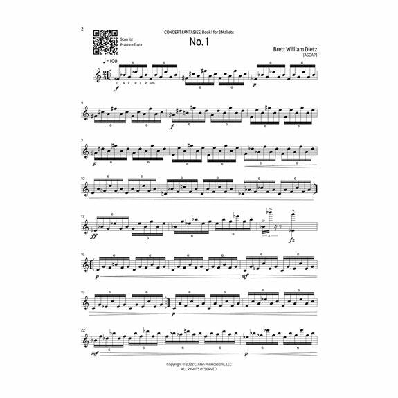 Dietz-Concert Fantasies for Keyboard Percussion, Book I (2 mallets)-M or malletSTATION or malletKAT