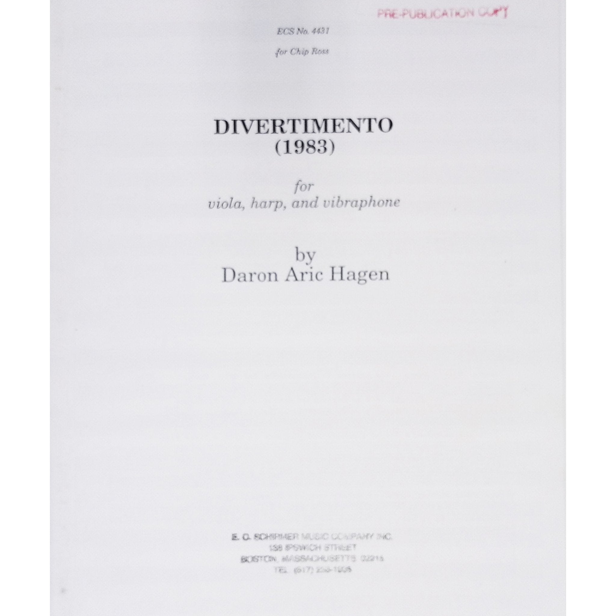 Divertimento by Daron Aric Hagen