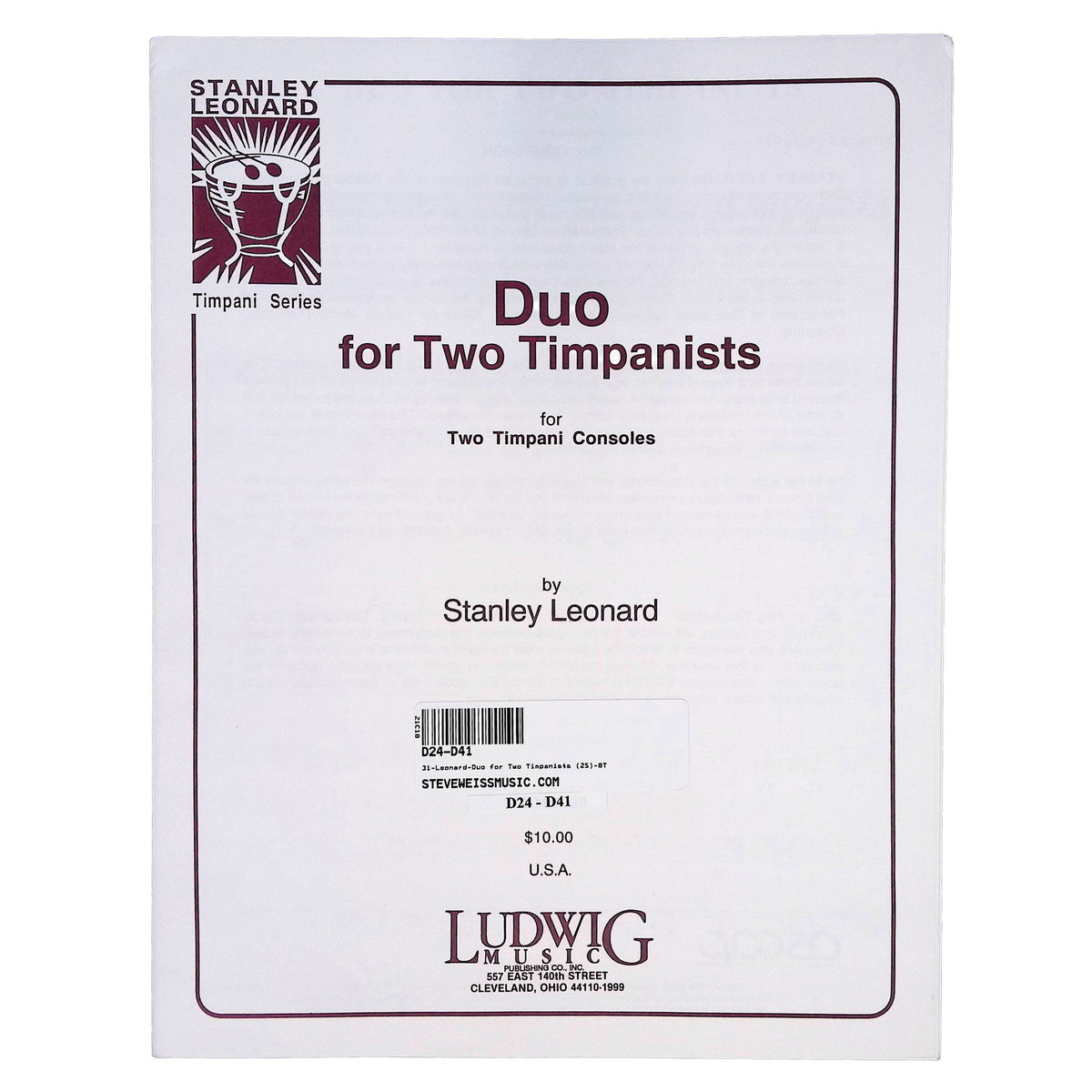 Duo for 2 Timpanists by Stanley Leonard