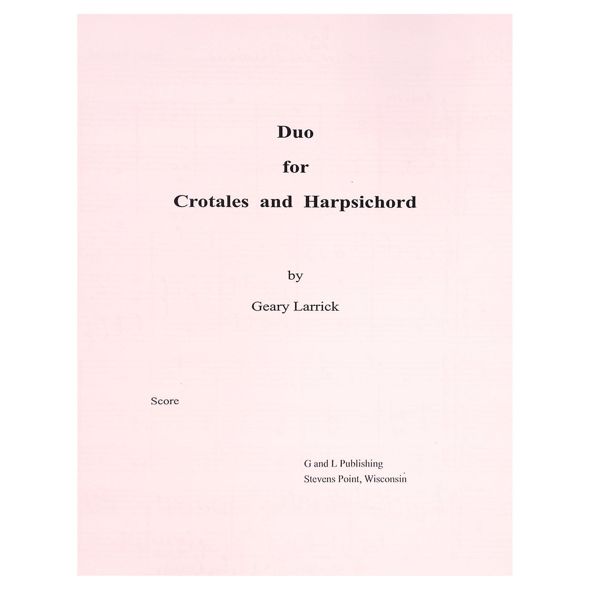 Duo for Crotales and Harpsichord by Geary Larrick