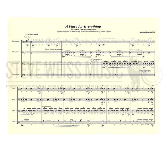 Eagle-Place for Everything, A (Perc. quartet version) (SP)-4T/P