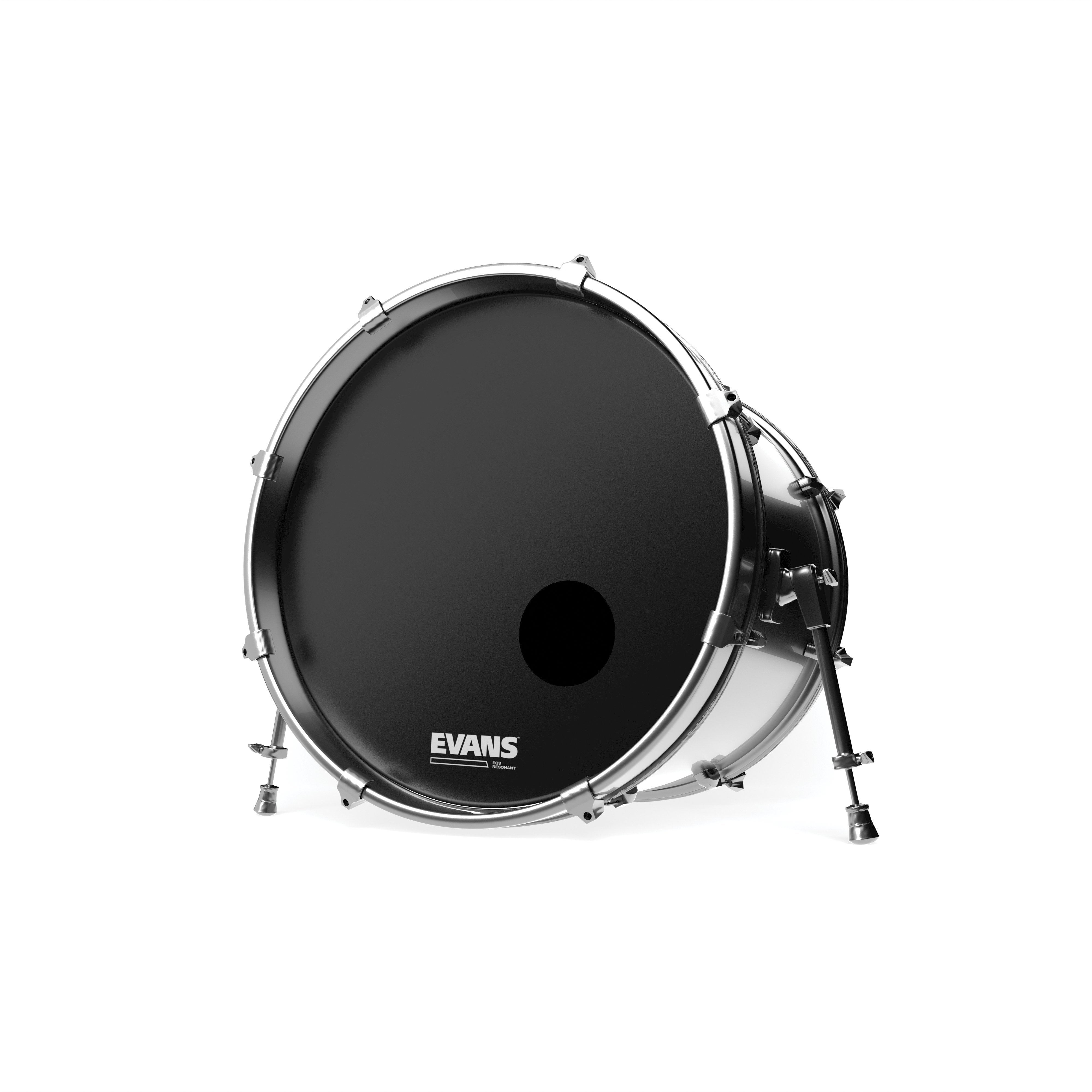 Evans EQ3 Black Resonant Bass Drumhead - 20" - Image 2
