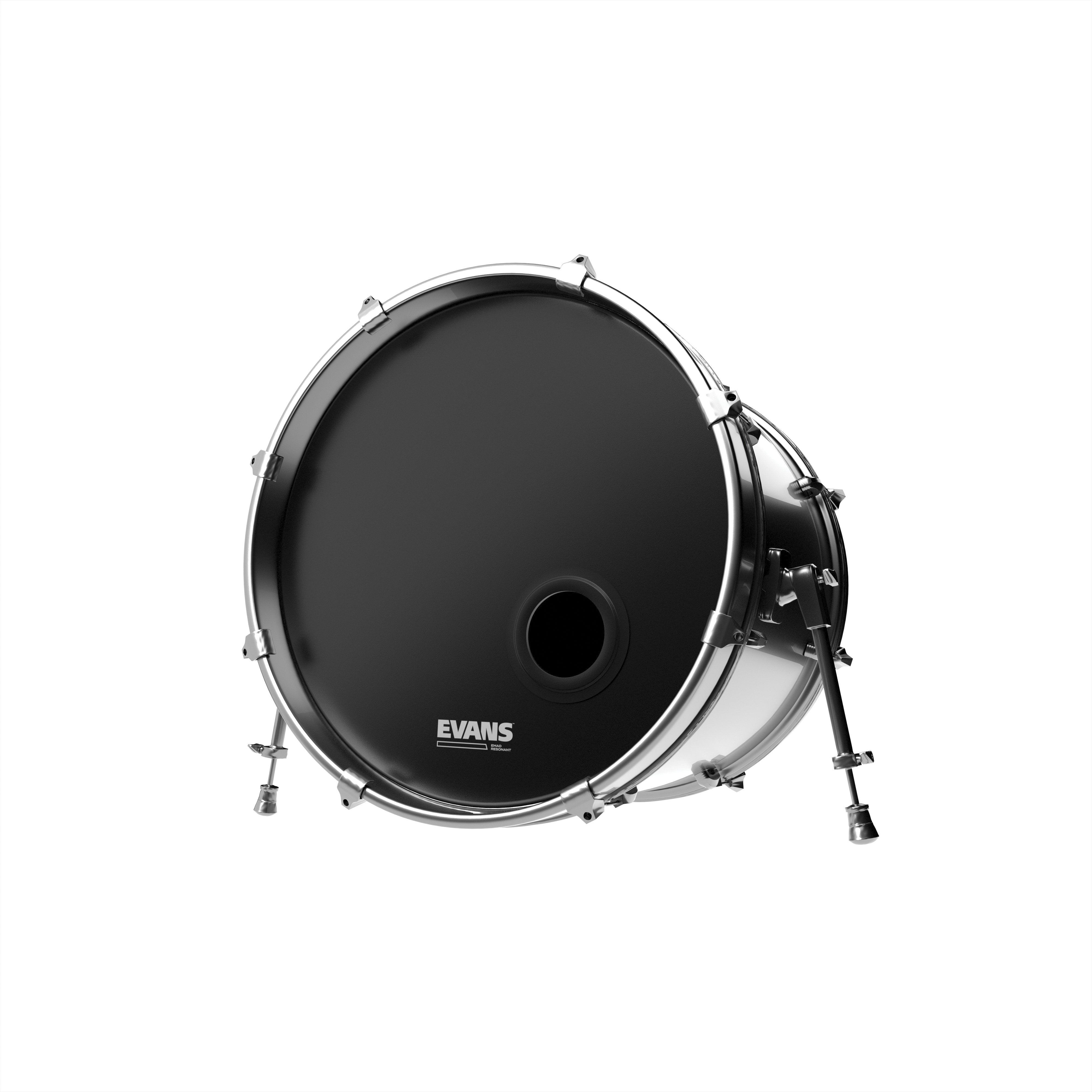Evans EMAD Black Resonant Bass Drumhead - 24" - Image 2