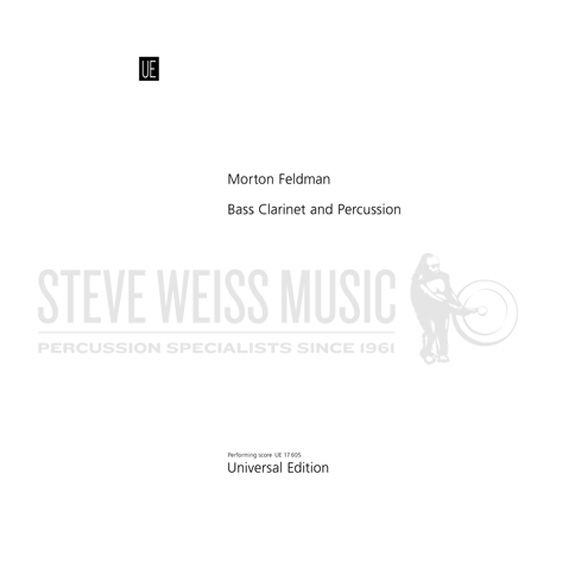 Feldman-Bass Clarinet and Percussion (S-n3) 2V/2T/P/BCL