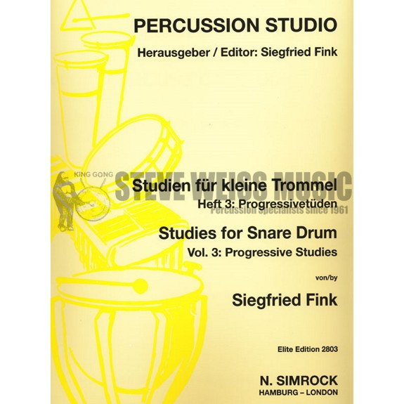 Fink-Studies for Snare Drum Vol 3 : Progressive Studies