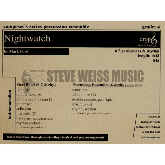 Ford-Night Watch (SP)-2V/3M/steel drs./P/BG or steel band