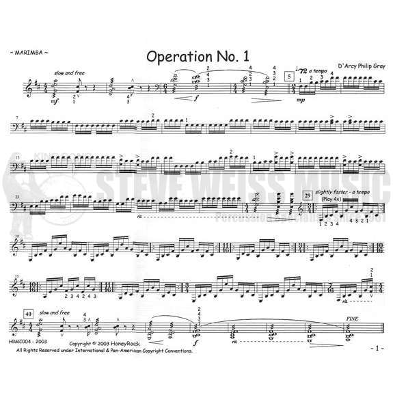 Gray-Seven Operations for Marimba-M