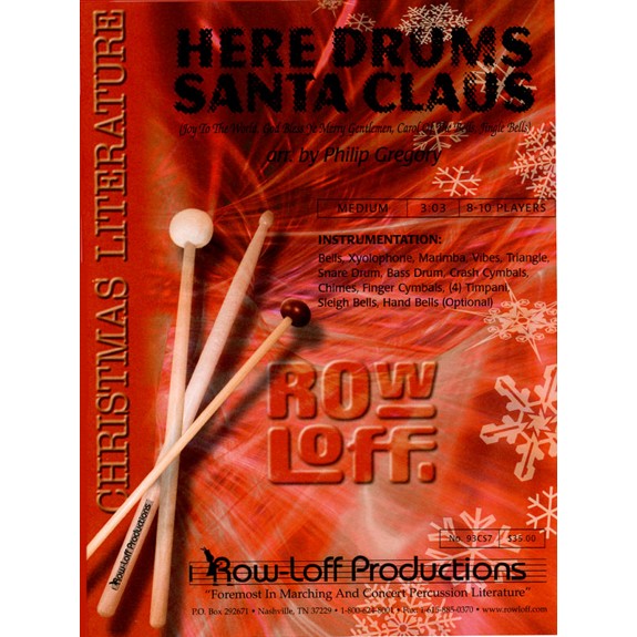 Gregory-Here Drums Santa Claus (SP)-B/V/X/M/4T/P/opt. handbells