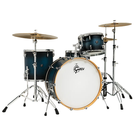 Gretsch Renown 3-pc Shell Pack, 8x12, 14x14, 14x18 Satin Antique Blue Burst