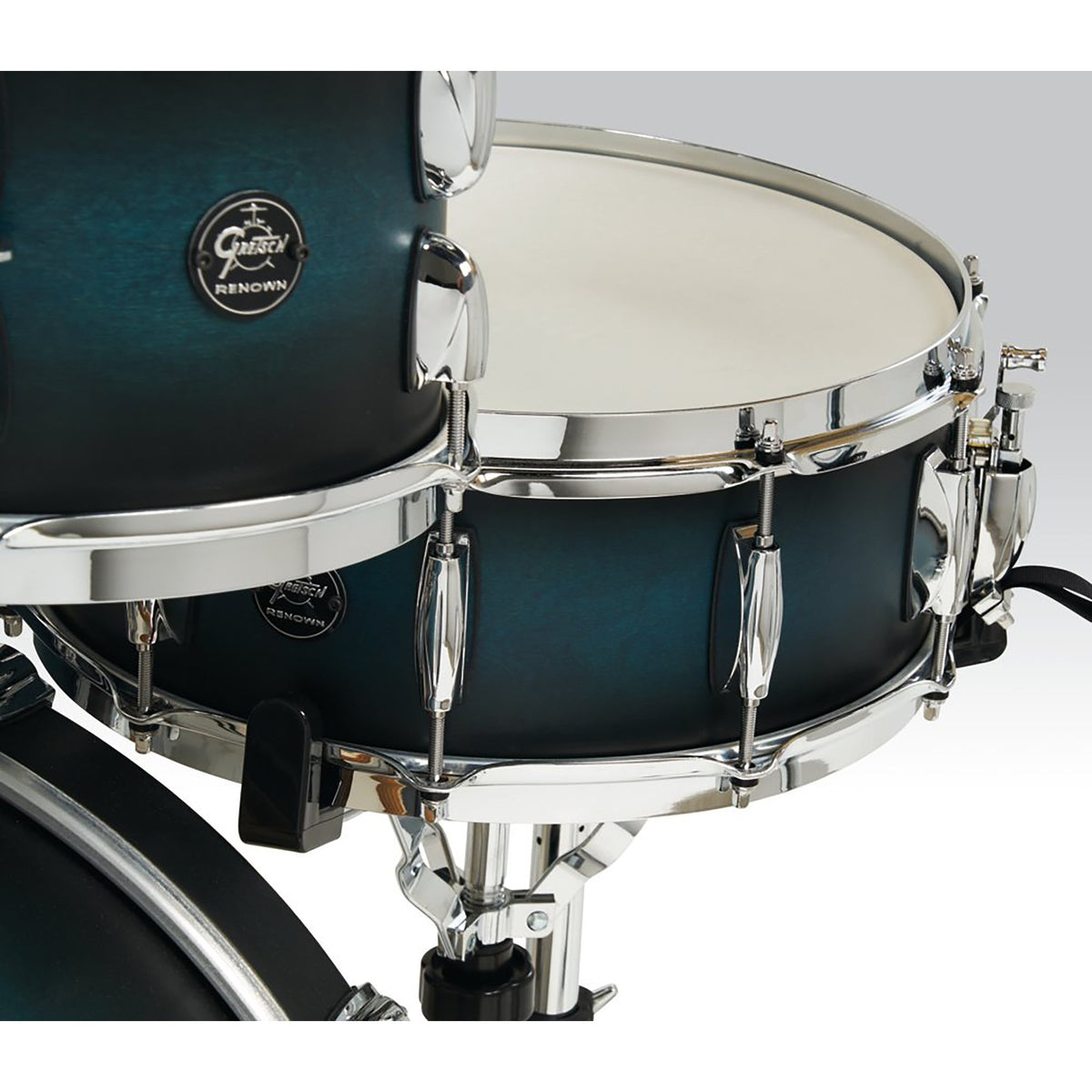 Gretsch Renown Drum Set Shell Pack Satin Antique Blue Burst rn2-e825-sabb tom and snare