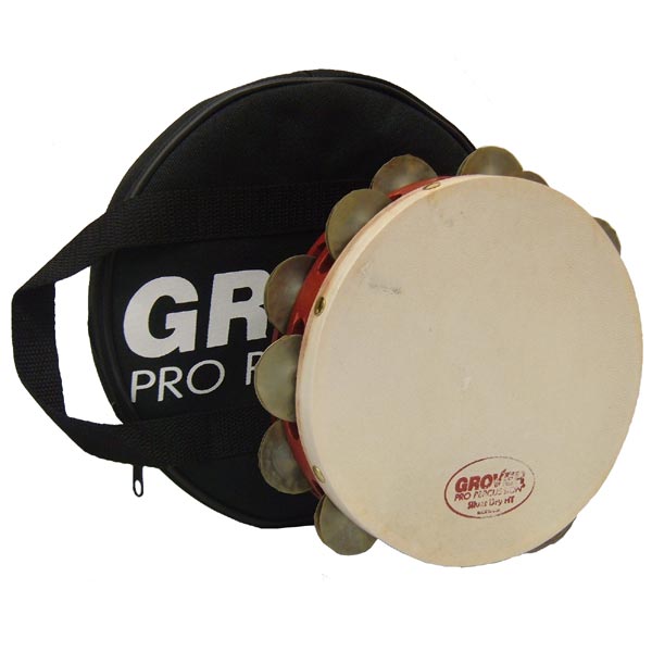 Grover 08" Custom Dry Double Row Tambourine - Silver