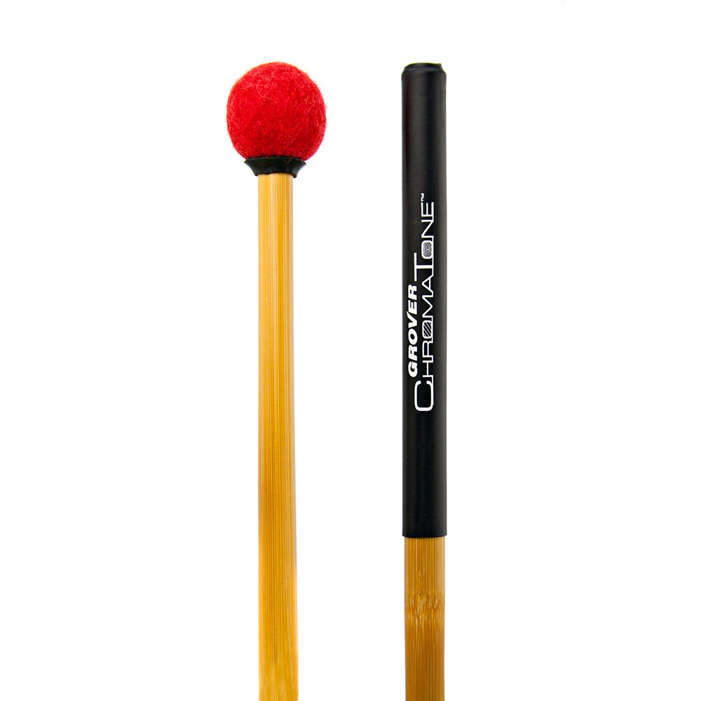 Grover ChromaTone II TMB-C13 Lite Staccato Timpani Mallets Ruby Red Vertical
