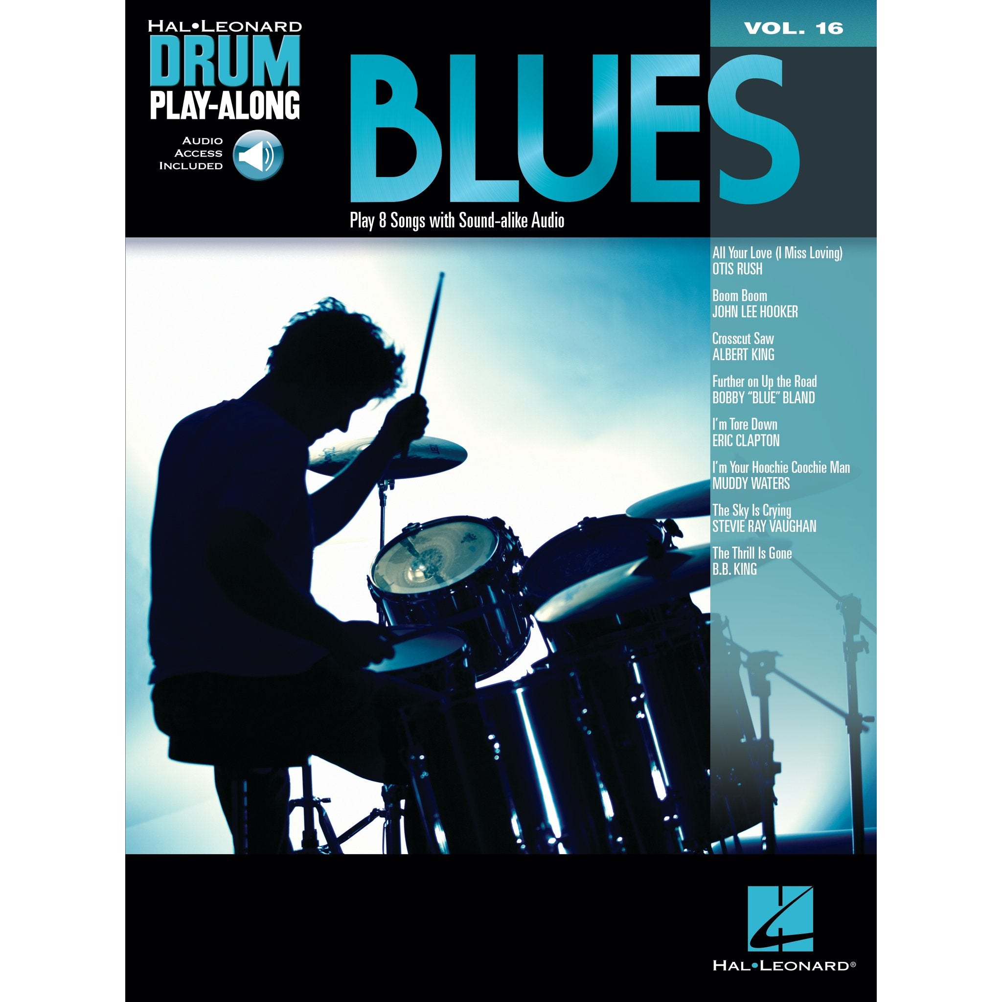 Hal Leonard Drum Play-Along-Blues vol. 16 (Online Content Access Included)