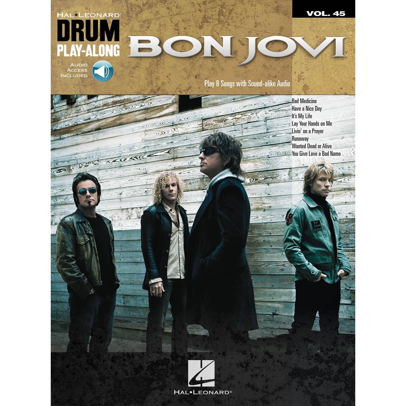 Hal Leonard Drum Play-Along-Bon Jovi vol. 45 (Audio Access Included)