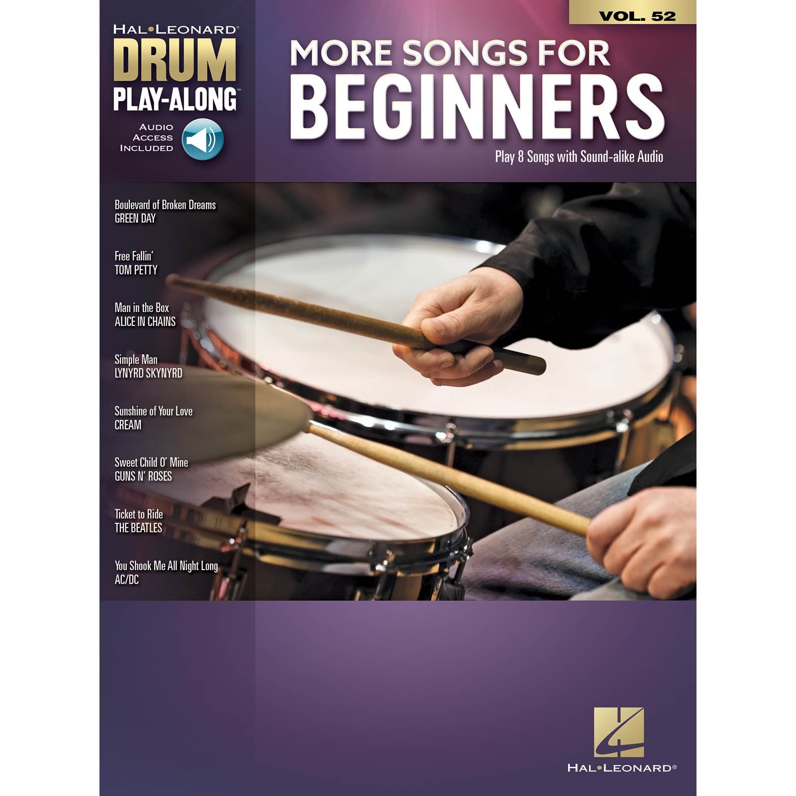 Hal Leonard Drum Play-Along-More Songs for Beginners vol. 52 (Audio Access Included)