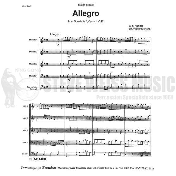 Handel-'Allegro' from Sonata in F arr. Mertens (SP-5)-5M