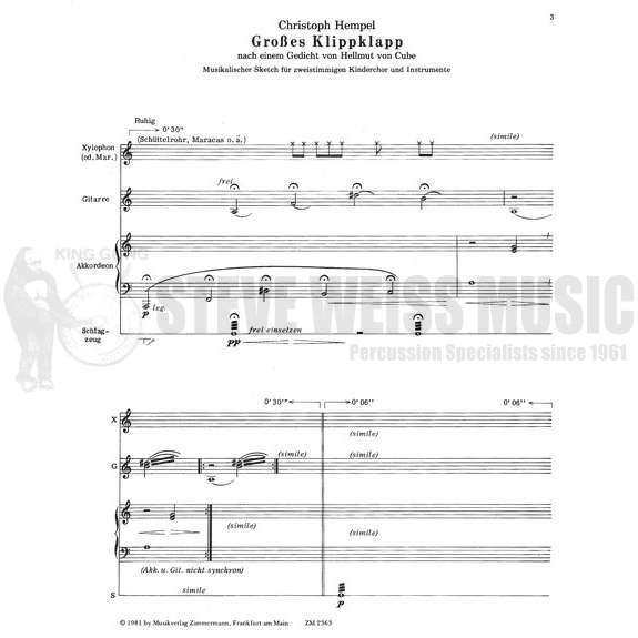Hempel-Grosses Klippklapp(P)-Instrumental Parts
