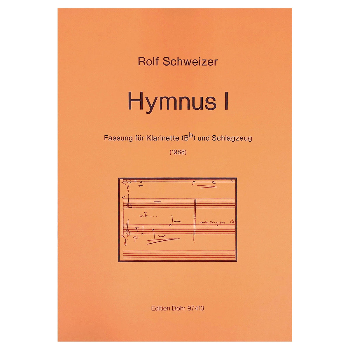 Hymnus I for Clarinet and Percussion by Rolf Schweizer