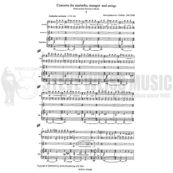 Ignatowicz-Glinska-Concerto for Marimba, Trumpet & Strings PIANO REDUCTION (SP)-M/TP/PN