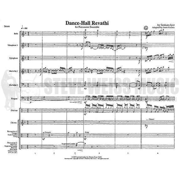 Iyer-Dance Hall Revathi arr. Koontz (SP)-B/V/C/X/2M/4T/P