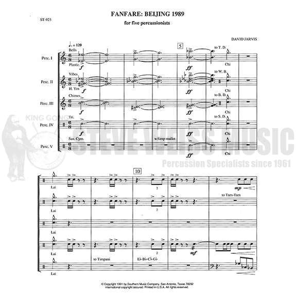 Jarvis-Fanfare Beijing 1989 (SP)-P/V/B/4TX/M