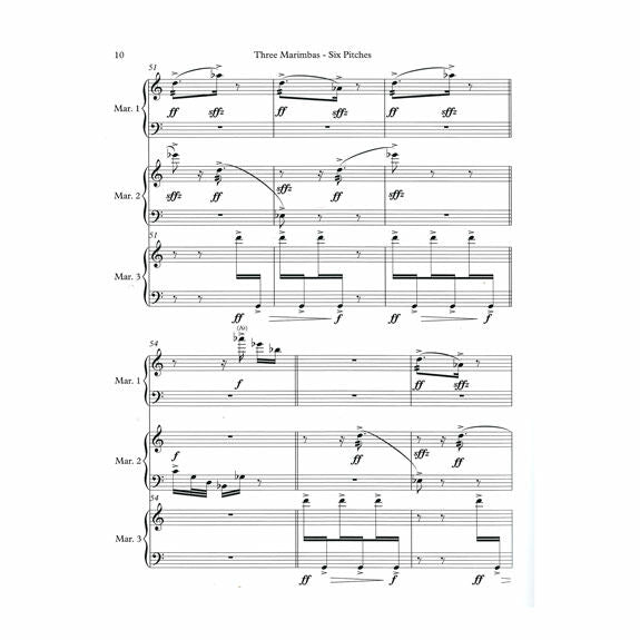 Jarvis-Three Marimbas-Six Pitches (SP)-3M
