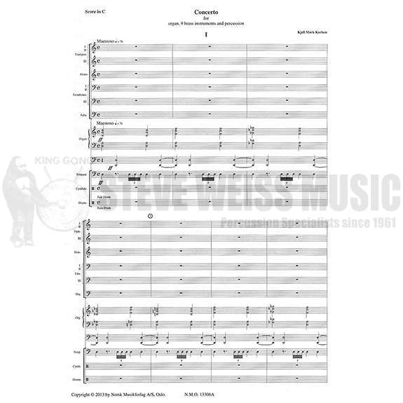 Karlsen-Concerto for Organ, 9 Brass Instruments and Percussion SCORE ONLY (S)-2T/P/3TP/2HN/3TN/TU/OR