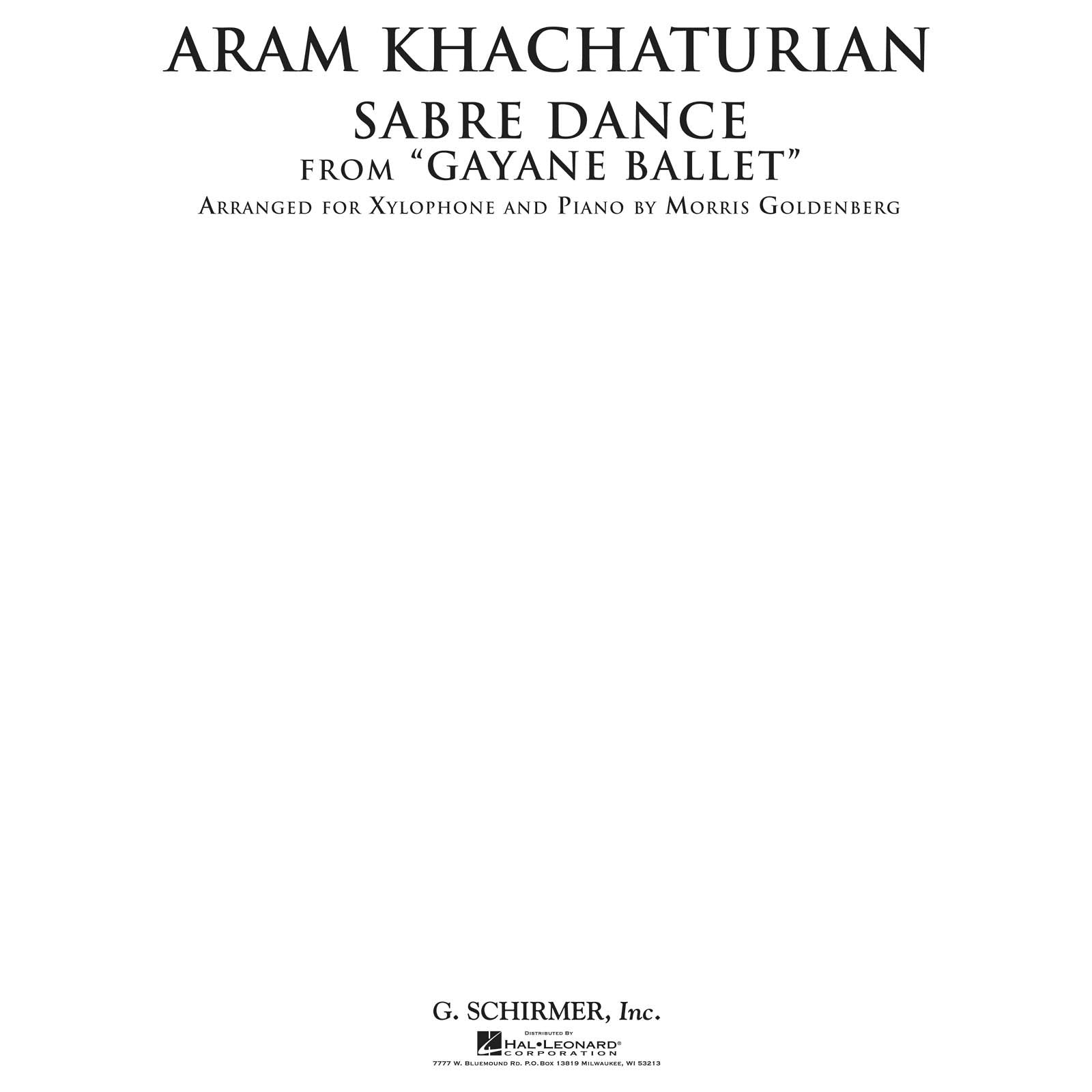 Khachaturian-Sabre Dance arr. Goldenberg (SP)-Mall./PN