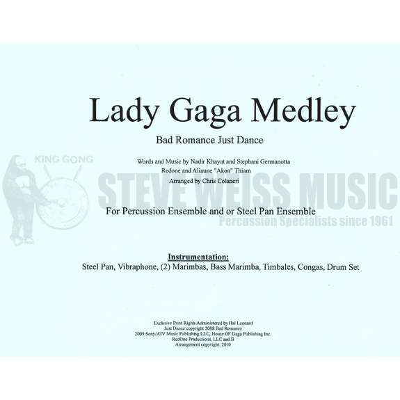 Khayat/Redone/Thiam-Lady Gaga Medley arr Colaneri (SP)-V/2M BM/Steel dr./P