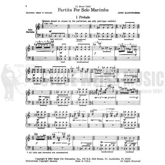 Klopotowski-Partita for Solo Marimba-M