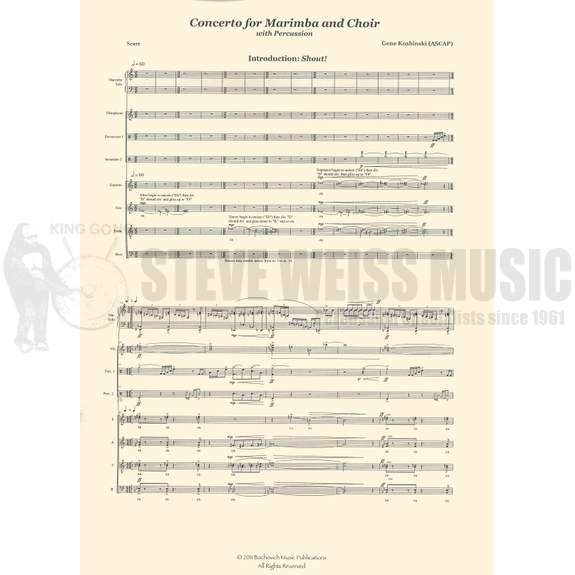 Koshinski-Concerto for Marimba and Choir (with Percussion) (SP)-M/P/Choir