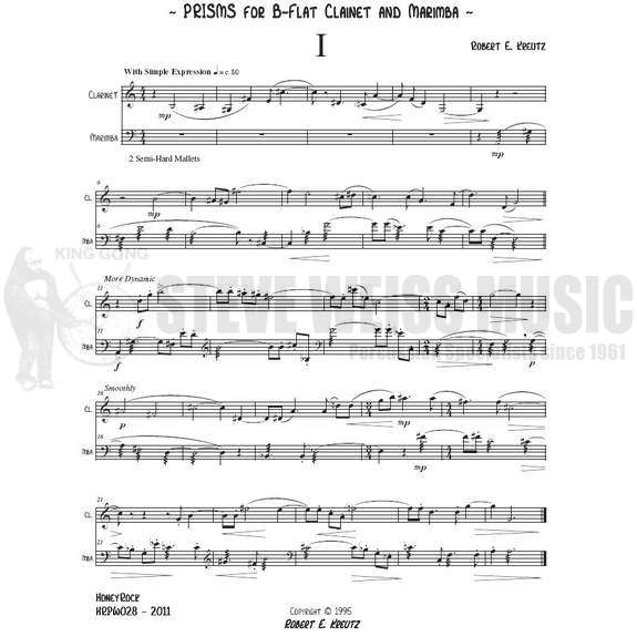Kreutz-Prisms for B-Flat Clarinet and Marimba (2S)-M/CL