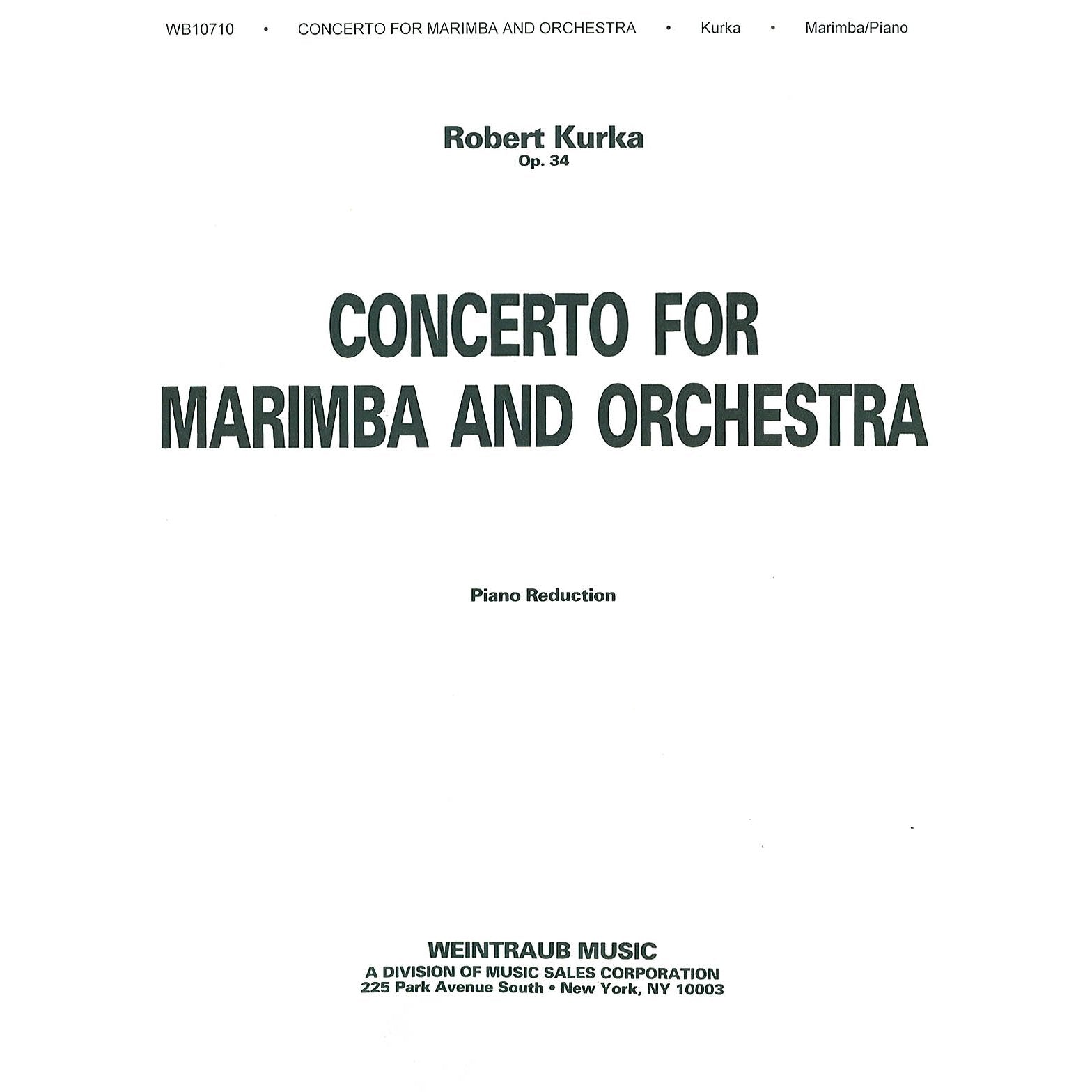 Kurka-Concerto for Marimba and Orchestra-M/PN. Red.