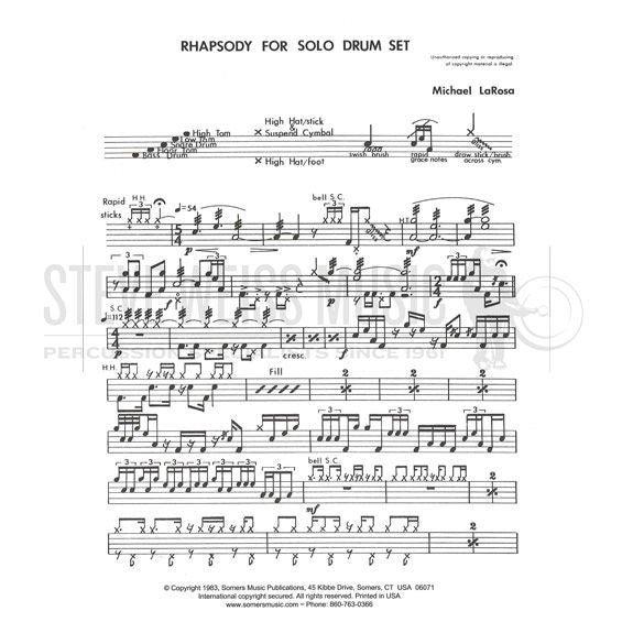 LaRosa-Rhapsody for Solo Drum Set-DS