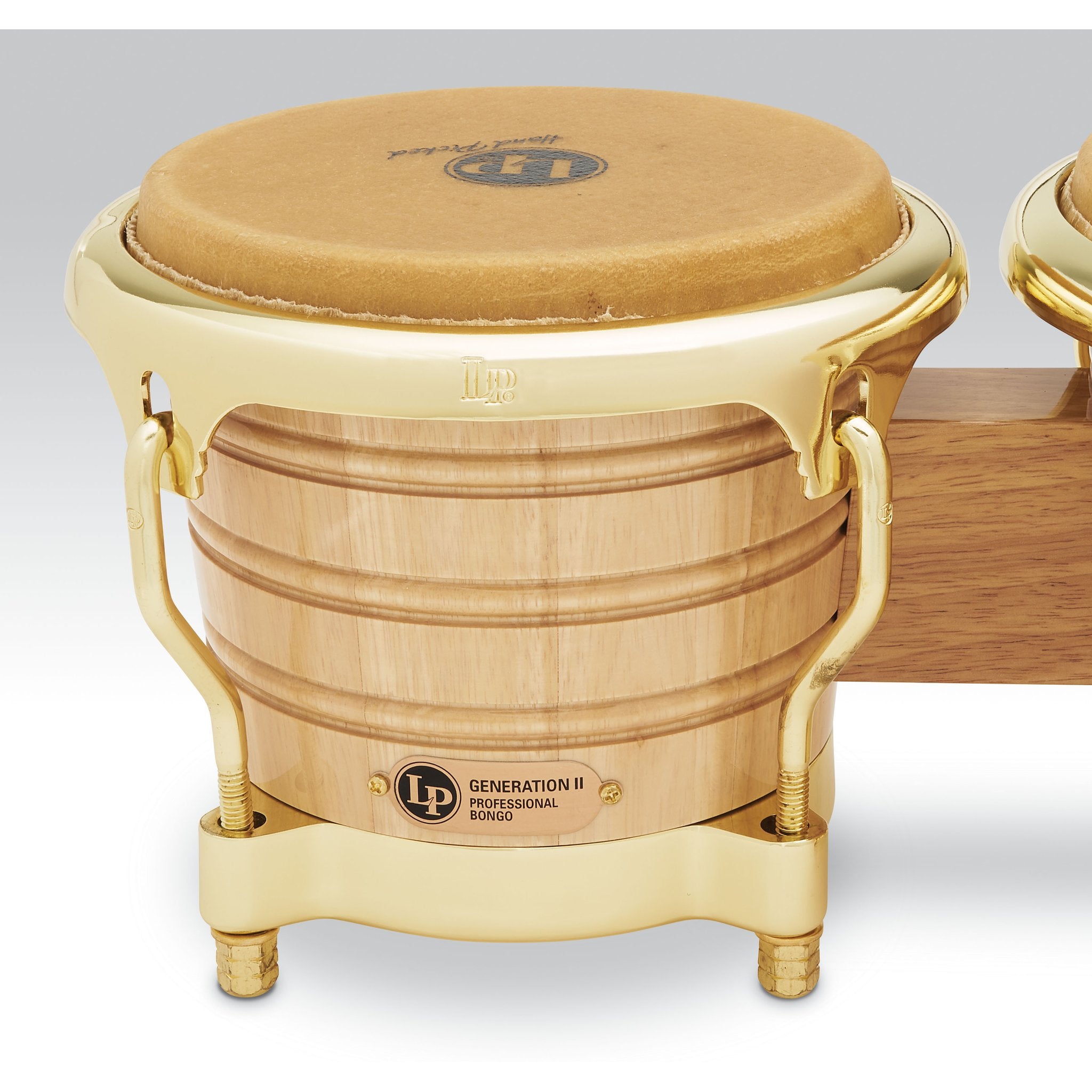 LP Generation II Bongos with Comfort Curve Rims - Natural with Gold Hardware - Image 4