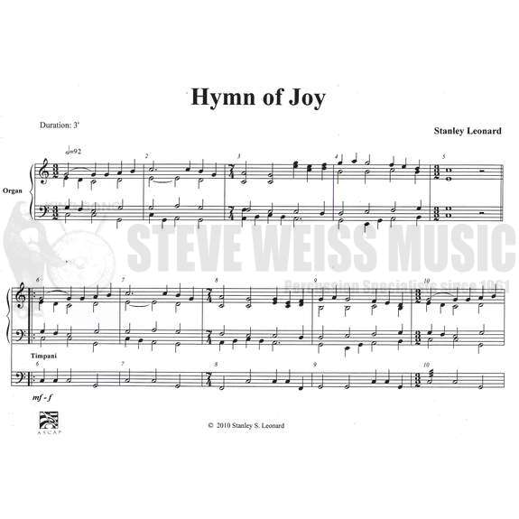 Leonard-Hymn of Joy (SP)-2-3T/OR