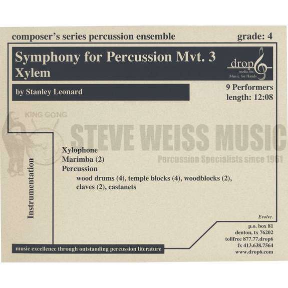 Leonard-Symphony for Percussion mvt. 3: Xylem (SP)-X/2M/P