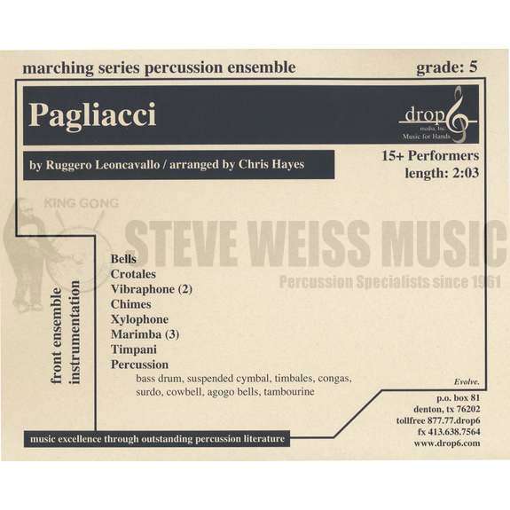 Leoncavallo-Pagliacci arr. Hayesa (sp)-B/2V/C/Cro./X/3M/ 4T/P