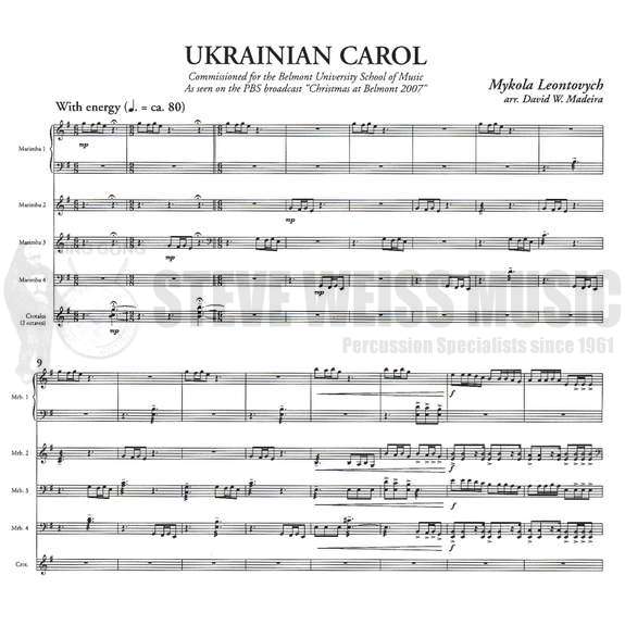 Leontovych-Ukrainian Carol arr. Madeira (SP)-4M/Cro.